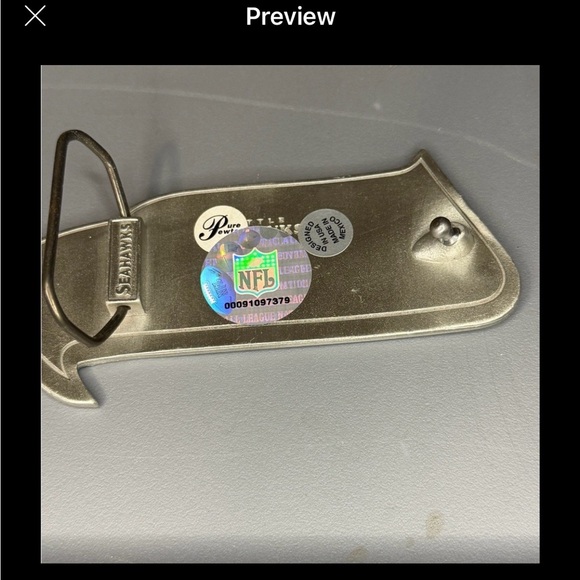 Seattle Seahawks Black Leather Belt - Picture 5 of 5